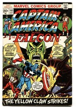 Captain America #165 Comic book-Falcon-Yellow Claw-1973 - £15.12 GBP