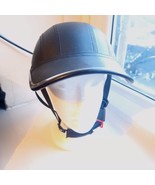 Black Faux Leather Equestrian-Style Riding Helmet Cap - Adjustable - $13.81