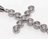 Sterling Silver Cross Pendant with Bezel Set Round CZs Gorgeous! - $189.74
