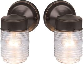 Design House 587311 Jelly Jar Classic 1-Light 2-Pack Indoor/Outdoor Wall Light w - £21.17 GBP