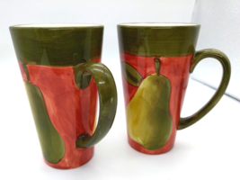 Ceramic Pear Coffee Mug Tall Set Of 2 - Certified International Corporat... - $27.54