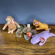 Ty Teenie Beanie Babies Lot of 4 Mcdonalds 1990&#39;s HAPPY BONGO TWIGS CLAU... - $18.68