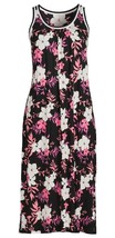 Secret Treasures ~ Black Floral ~ Midi Night Gown ~ Knit ~ Size Small (4-6) - £17.64 GBP