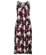 Secret Treasures ~ Black Floral ~ Midi Night Gown ~ Knit ~ Size Small (4-6) - £17.57 GBP
