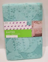Easter Lace Aqua Eggs Fabric Tablecloth Home Decor 60&quot; x 84&quot; - £15.06 GBP