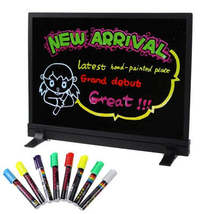 Colorful LED Fluorescent Message Board with 8pcs Highlighter Pens, Size: 40 x 30 - £42.01 GBP