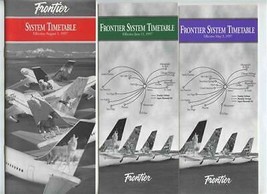 3 Frontier Airlines System Timetables May 1997 June 1997 August 1997  - £11.74 GBP