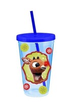 Rudolph the Red Nosed Reindeer Holly Jolly 18 oz. Double Wall Acrylic Tr... - £4.75 GBP