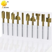 10Pcs/set 3mm Titanium Mini Hss Router Bits Trimmer Shank For Dremel Rot... - £11.46 GBP