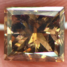 Princess Shape Diamond Loose Fancy Brown Color 0.90 Carat SI2 Natural Enhanced - £458.75 GBP