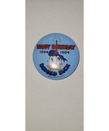 DONALD DUCK 50th Happy Birthday Button Pin 1934 to 1984 Walt Disney Roun... - $9.90