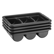 4 Pack - Commercial Cutlery Bin, 3-Compartment Restaurant Kitchen Flatware Tray, - $67.99