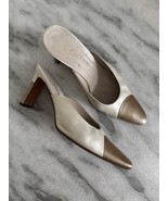 CHANEL Mules Size 37.5 US 7 Vintage Two Tone Pearly White &amp; Beige Heels ... - $5,098.78 MXN