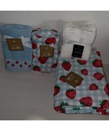 Deborah Connolly 10 Piece Velour Cotton Bath Towel Set Strawberry Blue G... - €99,45 EUR