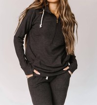 Ampersand Ave performance fleece half-zip sweatshirt in Stone - size XS - £33.51 GBP