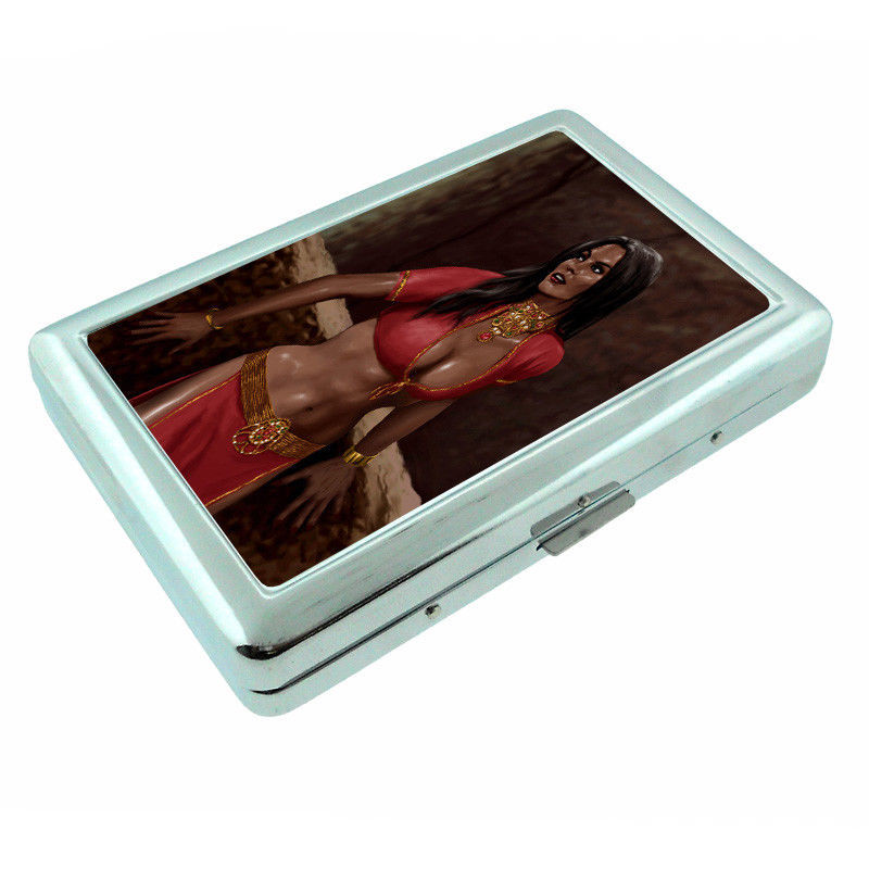 Harem Pin Up Girls D8 Silver Metal Cigarette Case RFID Protection Wallet