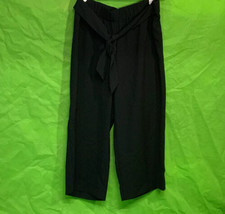 INC International Concepts Petite Solid Tie-Front Culotte Deep Black PM - $29.99