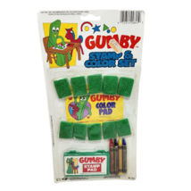 Vintage 1988 Prema Toy Gumby Stamp + Color Set Crayons + Ink Never Used Pokey - £37.32 GBP