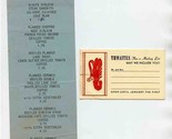 Thwaites Restaurant Menu &amp; Mailing List Card Metheun Massachusetts 1950&#39;s - £21.67 GBP