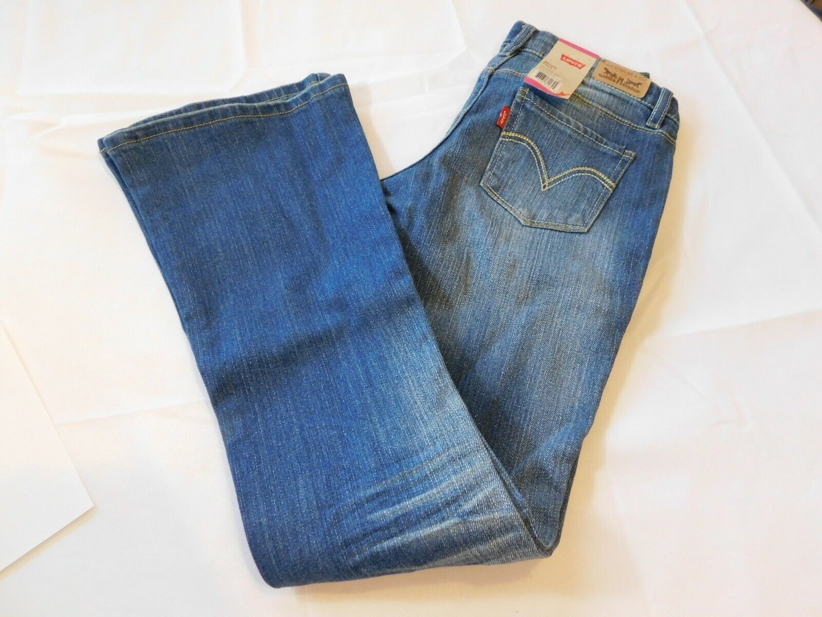 Primary image for Levi's Strauss & Co Girl's Youth Denim Pants Jeans 12 Skinny Flare Adj Waist NWT