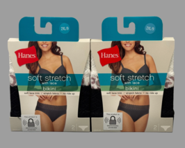 Hanes Soft Stretch Bikini Soft Lace Trim Women 2XL/9 Animal Print (2) 2 ... - $15.84