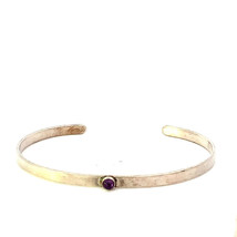 Vintage Sterling Signed Ed Levin Oval Amethyst Stone Cabochon Cuff Brace... - £98.69 GBP