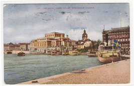 Royal Opera House Waterfront Ships Stockholm Sweden 1912 postcard - £4.74 GBP