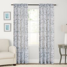 Sonoma 84&quot; 2-pack Sheer Crushed Voile Gardener Floral Print Window Curtain Blue - £23.73 GBP