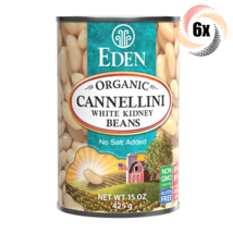 6x Cans Eden Foods Organic Cannellini White Kidney Beans | 15oz | No Sal... - $37.51