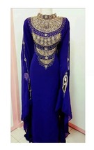 Moroccan Georgette Kaftan Abaya African Elegant Handmade Dubai Dress Lon... - $75.00