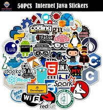 50 PCS Internet Java Sticker Geek Programmer Php Docker HTML Bitcoin Cloud C++ - £5.50 GBP