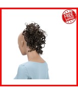 Jumbo Curly Scrunchy Hairpiece for Elegant Updos - Brunette with Highlights - $448.06 MXN