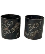 Antique Victorian Silverplate Napkin Rings Pair Best Wishes Wishbones Dark - $33.72 CAD