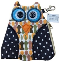 Ganz Quilted Canvas Owl Coin Purse Key Chain Handmade Key Hook GIFT NWT&#39;s - £3.88 GBP