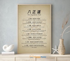 The Eightfold Path Wall Art Buddhism Eightfold Path Japanese Prints Decor -PA30 - £20.21 GBP+