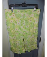 Lilly Pulitzer Socialite Butterfly Cuff Capri Pants Yellow Green Size 10... - $38.00