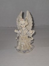 Angel Girl Figure Flower Crown Wings Blue White Dress - $5.89