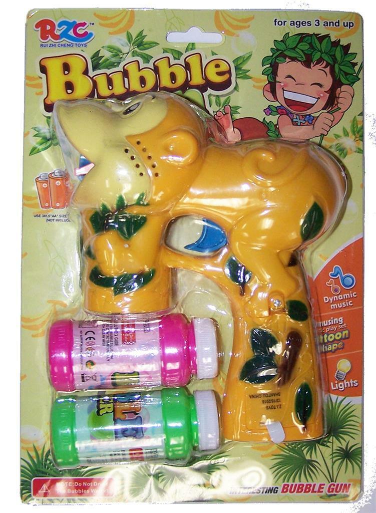 LIGHT UP YELLOW FOREST MONKEY BUBBLE GUN WITH SOUND endless toy Maker ma... - $9.45