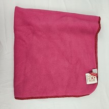 Vintage Hanna Andersson Fuchsia Hot Bright Pink Red Warm Fleece Baby Blanket NEW - £31.64 GBP