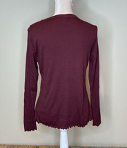 old navy NWT women’s half button Ribbed shirt size L Maroon i2 - £9.18 GBP