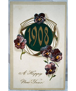Antique Embossed Postcard 1908 New Years with Removeable Pocket Calendar Insert - $12.99