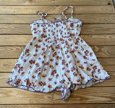 Urban Outfitters NWT $69 Women’s Floral Sleeveless romper Size M Ivory Sf2 - £19.49 GBP