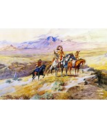 Indians Scouting a Wagon Train by Charles M Russell Giclee Art Print Ships Free - £30.49 GBP - £139.94 GBP