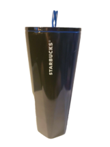 Starbucks Blue Iridescent Stainless Steel Tumbler with Straw 2022 24 oz - £11.20 GBP