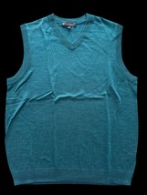 Hart Schaffer Marx Sweater Vest L Large Fine Merino Wool New Men&#39;s Green... - $372.18 MXN