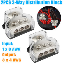 3Way Distribution Block Car Audio Power Wire Splitter 1*0 Gauge In 3*4 G... - $32.99