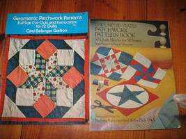 LOT: Geometric Patchwork Patterns Grafton &amp; US Patchwork Patterns Bannister 70&#39;s - £8.64 GBP