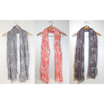 NEW Beautiful in-Style Crumple Women Scarves flowers stitches over Fabric Scarf - £12.05 GBP