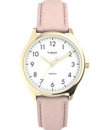 Timex Women&#39;s Pink Leather Easy Reader Watch White Dial - $2,747.31 MXN