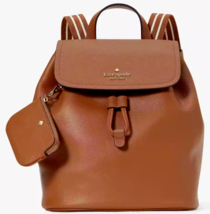 Kate Spade Rosie Medium Flap Backpack Brown Leather KB714 NWT $399 Retail FS - £124.28 GBP